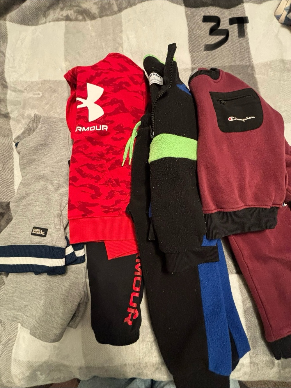 Under Armour Red Camo Kids Sweatpants with Black Accents